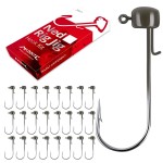 MadBite Ned Rig Jig Hook Kits, Finesse Mushroom Jig Heads for Soft Lures (Green Pumpkin, 1/16 oz)