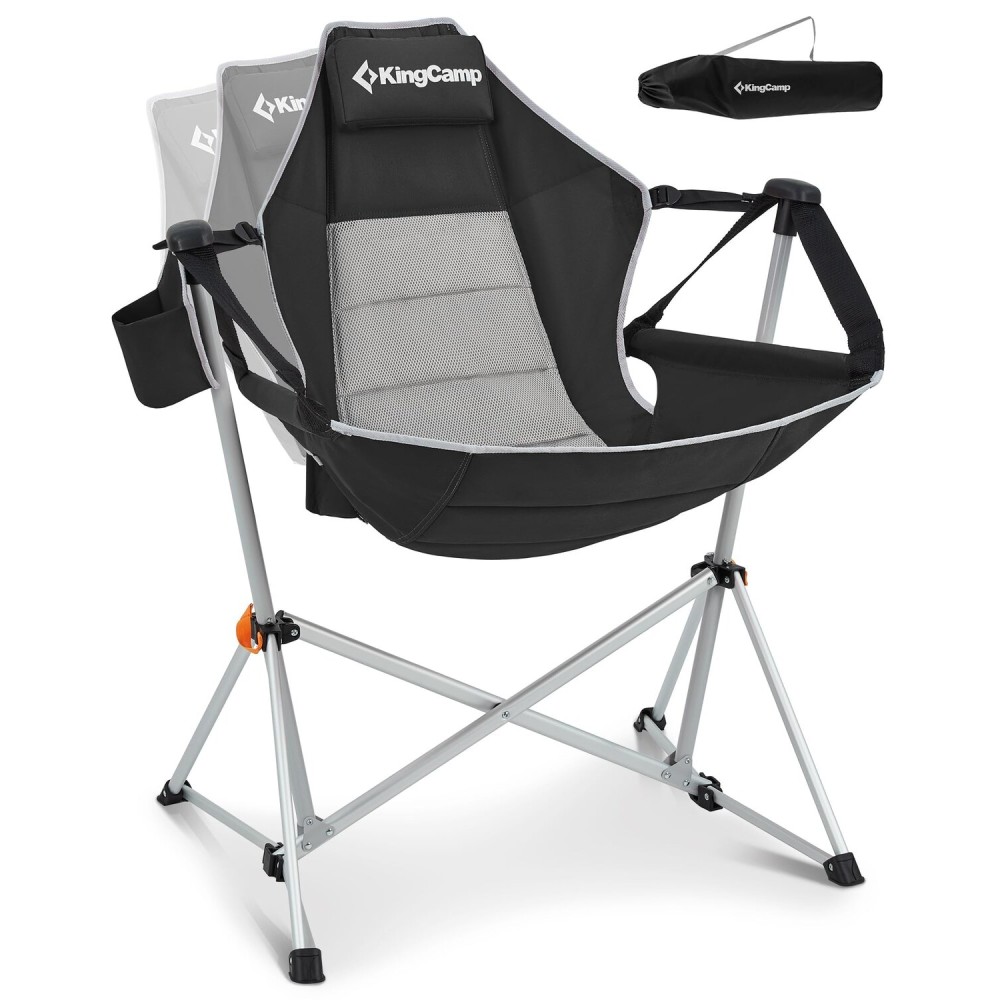 KingCamp Hammock Camping Chair, Swinging Portable Folding Camp Chairs for Adults Max 400lbs Heavy Duty Foldable Oversized Rocker with Aluminum Alloy Frame Cup Holder for Outdoor Beach Patio Sport