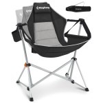 KingCamp Hammock Camping Chair, Swinging Portable Folding Camp Chairs for Adults Max 400lbs Heavy Duty Foldable Oversized Rocker with Aluminum Alloy Frame Cup Holder for Outdoor Beach Patio Sport