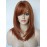 Short Copper Wigs for Women Mid length Wigs for white women Layered wig with bangs Synthetic wig for white Women