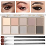 Sulily 10 Colors Nude Eyeshadow Palette,Gray Taupe Brown Matte Eye Shadow Makeup,Neutral Smokey,Blendable High Pigment,Long Lasting Waterproof Professional Beauty Makeup Kit,Women, Cement