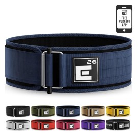 Self-Locking Weight Lifting Belt - Premium Weightlifting Belt for Serious Functional Fitness, Weight Lifting, and Olympic Lifting Athletes - Lifting Support for Men and Women (Large, Midnight Blue)