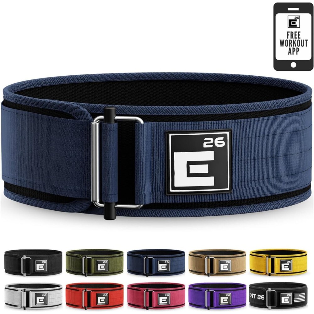 Self-Locking Weight Lifting Belt - Premium Weightlifting Belt for Serious Functional Fitness, Weight Lifting, and Olympic Lifting Athletes - Lifting Support for Men and Women (Small, Midnight Blue)