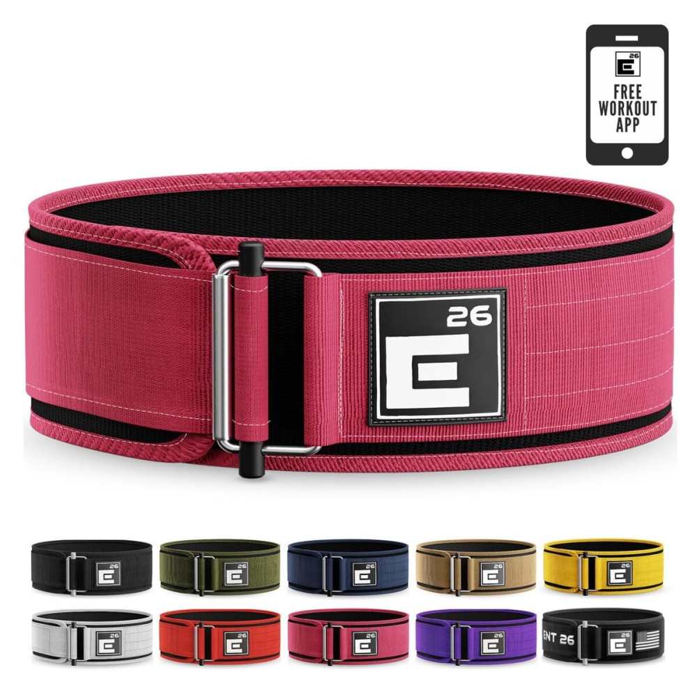 Self-Locking Weight Lifting Belt,Premium Weightlifting Belt for Serious Functional Fitness, Weight Lifting, and Olympic Lifting Athletes,Deadlift Training Belt (Small, Miami Pink)