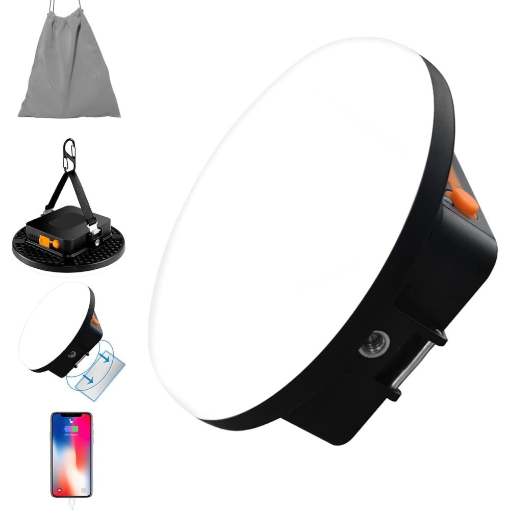 10000mAh 4000LM Flashlight Portable LED Camping Lantern Rechargeable Light 30W with Digital Power Display and Magnet , IPX5 Waterproof Tent Lights Power Failure Emergency Light