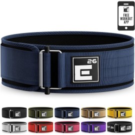 Self-Locking Weight Lifting Belt - Premium Weightlifting Belt for Serious Functional Fitness, Weight Lifting, and Olympic Lifting Athletes - Lifting Support for Men and Women (Medium, Midnight Blue)