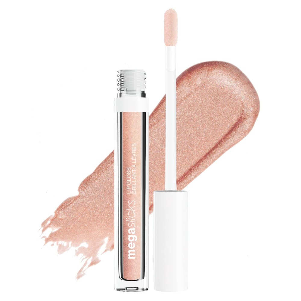 wet n wild MegaSlicks Lip Gloss, Ultra-Glossy, Vitamin-E Enriched, Ultra-Gloss High Shine Moisturizing, Cruelty-Free & Vegan - Champagne Please