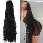 6 Packs Soft Locs Crochet Hair Pre Looped 36 Inch Faux Locs Crochet Braids Goddess Locs Dreadlocs Synthetic Hair For Black Women (1B, 36 Inch (Pack of 6))