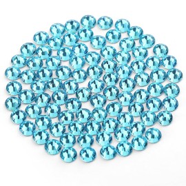 Novani Crystal Rhinestones, Flatback Loose Gemstones 288pcs Glass Rhinestones for Clothes Shoes Crafts Makeup Nail Art and DIY Decorations(SS30, Aquamarine)