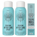 BASE LABORATORIES Piercing Aftercare Spray 4oz | Saline Spray for Piercings | Ear Piercing Cleaner | Saline Solution for Piercings | Keloid Bump Removal for Ears, Belly Nose Piercings - 2PK