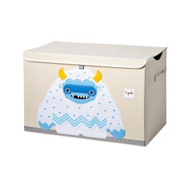 3 Sprouts Large Toy Chest for Kids with Lid and Handles - Collapsible Toy Storage Bin/Trunk/Box/Basket Organizer for Boys & Girls Playroom, Nursery, Yeti