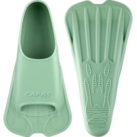CAPAS Swim Training Fins Comfortable Silicone Lap Swimming Short Blade Floating Flippers with Mesh Bag for Adult Men Women Build Leg Strength