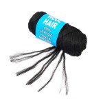 100% Brazilian Wool Hair Acrylic Yarn for African Hair Jumbo Braids/Senegalese Twist/Faux Locs/Wraps/Dreadlocks (1Roll, Natural Black)