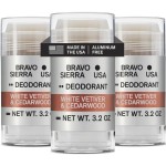 Aluminum-Free Deodorant for Men by Bravo Sierra, 3-Pack-Contains Natural Ingredients-Long Lasting All-Day Odor and Sweat Protection-White Vetiver & Cedarwood, 3.2 oz-Paraben-Free, Vegan & Cruelty-Free