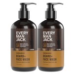 Every Man Jack Sandalwood Beard Wash - Cleanse, Soften, and Hydrate for a Healthier Beard - Made w/Naturally Derived Ingredients like Aloe Vera and Coconut - 6.7 oz - 2 Pack