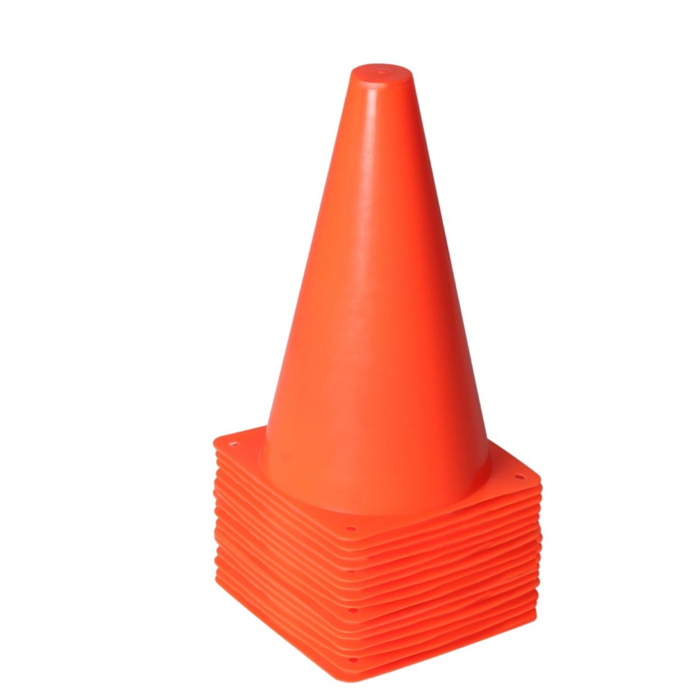 Alyoen 9 inch Orange Traffic Cones, Plastic Sport Cones, Soccer Training Cones for Outdoor Activity & Festive Events (Sets of 10/15/ 20)