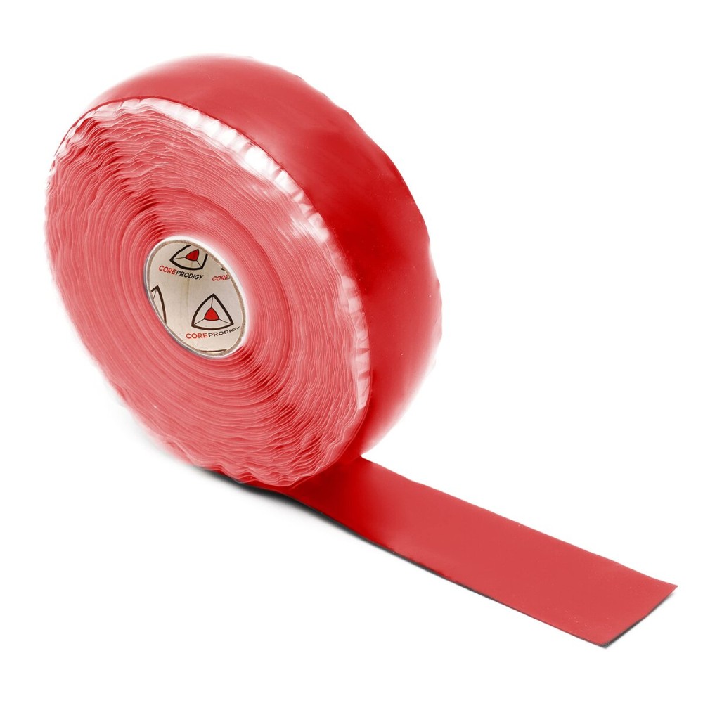 Core Prodigy Fusion Grip Tape - Silicone Rubber Wrap for Pull Up Bars, Barbells, Dumbbells, Sports and Gym Equipment, Weights and Tool Handles (36 Foot, Red)