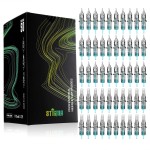 STIGMA Aquamarine Knight Bugpin Tattoo Cartridges Assorted 50pcs (1003RL 1005RL 1007RL OF1007RM OF1009RM) Tattoo Cartridge Needles Round Liner/Round Magnum 0.3mm RL+RM EN02B-50KIT-Z