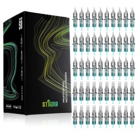 STIGMA Aquamarine Knight Bugpin Tattoo Cartridges Assorted 50pcs (1003RL 1005RL 1007RL OF1007RM OF1009RM) Tattoo Cartridge Needles Round Liner/Round Magnum 0.3mm RL+RM EN02B-50KIT-Z