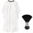 FEBSNOW Professional Barber Cape White Salon Hair Cutting Cape with Adjustable neckline and Neck Duster Brush Barber Shop Supplies 46.8  56 Inch