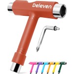 Deleven Skate Tool All-in-One Lightweight Portable Skateboard Tool - T Tool with Allen Wrench, Phillips Head Screwdriver - Adjust Roller Skates, Longboards, Skateboards, Quads, Wheels, Trucks, Kingpin