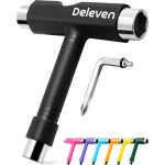 Deleven Skate Tool All-in-One Lightweight Portable Skateboard Tool - T Tool with Allen Wrench, Phillips Head Screwdriver - Adjust Roller Skates, Longboards, Skateboards, Quads, Wheels, Trucks, Kingpin