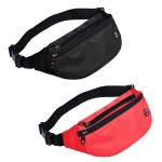 2 Packs Fanny Packs for Men and Women, Waterproof Sports Waist Pack Bag for Travel Hiking Running Hands-free(Black&Red)