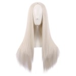 MapofBeauty 28 Inch/70 cm Women Special Long Straight Synthetic Wig (Platinum Blonde)
