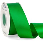 Ribbli Emerald Green Double Faced Satin Ribbon,1-1/2 x Continuous 25 Yards,Use for Bows Bouquet,Gift Wrapping,Wedding Decoration