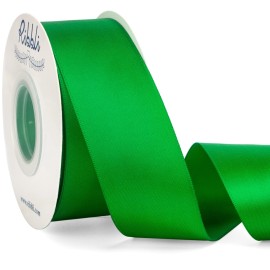 Ribbli Emerald Green Double Faced Satin Ribbon,1-1/2 x Continuous 25 Yards,Use for Bows Bouquet,Gift Wrapping,Wedding Decoration