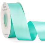 Ribbli Aqua Blue Double Faced Satin Ribbon,1-1/2 x Continuous 25 Yards,Use for Bows Bouquet,Gift Wrapping,Wedding Decoration