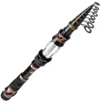 PLUSINNO Fishing Rod and Reel Combos, Toray 24-Ton Carbon Matrix Telescopic Fishing Rod, 12 +1 Shielded Bearings Stainless Steel BB Spinning Reel