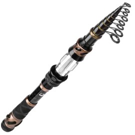 PLUSINNO Fishing Rod and Reel Combos, Toray 24-Ton Carbon Matrix Telescopic Fishing Rod, 12 +1 Shielded Bearings Stainless Steel BB Spinning Reel