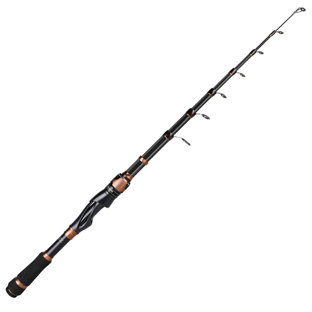 PLUSINNO Fishing Rod and Reel Combos, Bronze Warrior Toray IM6 Carbon Matrix Telescopic Fishing Rod (ONLY Fishing Rod (not Include Reel), 2.4M 7.87FT)