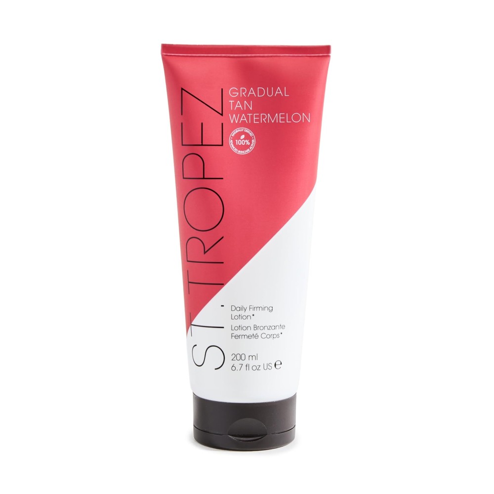St.Tropez Gradual Tan Watermelon Firming Lotion, Sun Kissed Glow Self Tan Moisturizer, with Hyaluronic acid and antioxidants, Streak-Free, Vegan, Natural & Cruelty-Free, 6.7 FL OZ