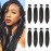 8 Pack Pre Stretched Braiding Hair - 20 80G/Pack Premium Braiding Hair Pre Stretched Extensions, Professional Itch Free Hot Water Setting Perm Yaki Texture Prestretched Hair (1B)