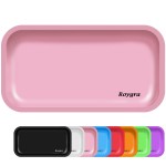 roygra Rolling Tray, Large Metal Tray, Cigarette Pre Roll Smoking Accessories, Portable Matte Rolling Trays for Smokers, Home Table Decor, Patio Decorations, 10.6 x 6.3 inch - Pink