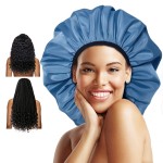 Auban Extra Large Shower Cap, Double-Layer Waterproof Reusable Satin Lining XL Shower Bonnet for Women Long Hair, Braids, Locs, perms