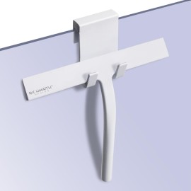 Shower Squeegee 9 with Silicone Hook - All Purpose Squeegee for Shower Glass Door Mirrors Bathroom Tiles Car Windows Glass Door Blade Showers - White