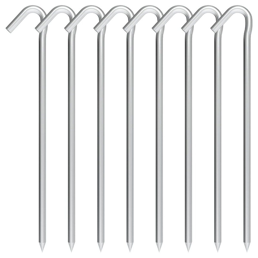 OK5STAR Metal Tent Stakes Heavy Duty 9 Inch, 8 Pack Anti-Rust Galvanized Steel Camping Tarp Stakes, Ground Stakes Yard Stakes Canopy Anchors for Inflatables, Outdoor Decorations