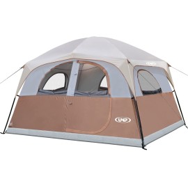 UNP 6 Person Tent for Camping, Easy Setup Cabin Tent Waterproof Windproof Family Camping Tent 1 Mesh Door & 5 Large Mesh Windows 10\'X9\'X78in(H)
