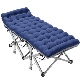 ABORON Camping Cot for Adult 28 Extra Wide, Heavy-Duty 1200D Oxford Cot for Sleeping, Portable Folding Camp Bed with Mat & Carry Bag