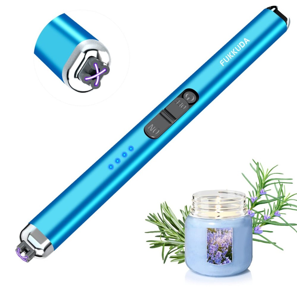 Upgraded  Dual Arc Electric Candle Lighter Rechargeable USB Lighter Plasma Arc Lighters for Candle (Saphhire Blue)