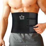 VIMUSFUN Waist Trainer for Women Weight Loss Stomach Wraps, Men Sweat Band Belt Trimmer Black
