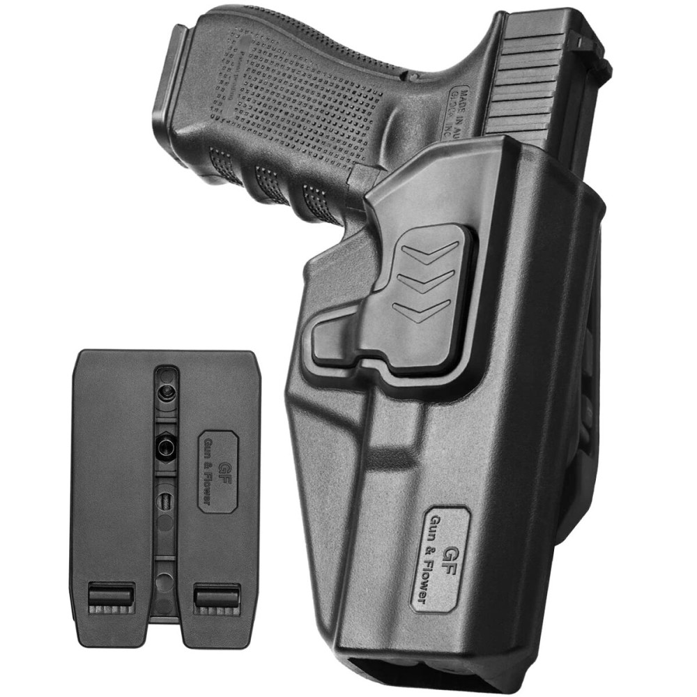 Compatible with Glock 17/19/23/31/32(Gen1-5), G22 (Gen 1-4), G19x/G44/G45,Level II Retention with Index Finger Release,Belt Clip&MOLLE