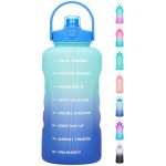 HydroPal 1 Gallon Water Bottles with Straw, 128 oz Water Bottle BPA Free Innovative 2-IN-1 Lid Gym Bottle with Times to Drink Motivational, Large for Sports Fitness Camping Water Jug 13.8X5.5 inch