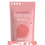 GIRLEARLE Hard Wax Beads, 1lb Wax Beans for Hair Removal Sensitive Skin with Rose Formula, Perfect for Full Body, Facial, Brazilian Bikini, and Legs at Home Wax Refill for Women Men (pink)