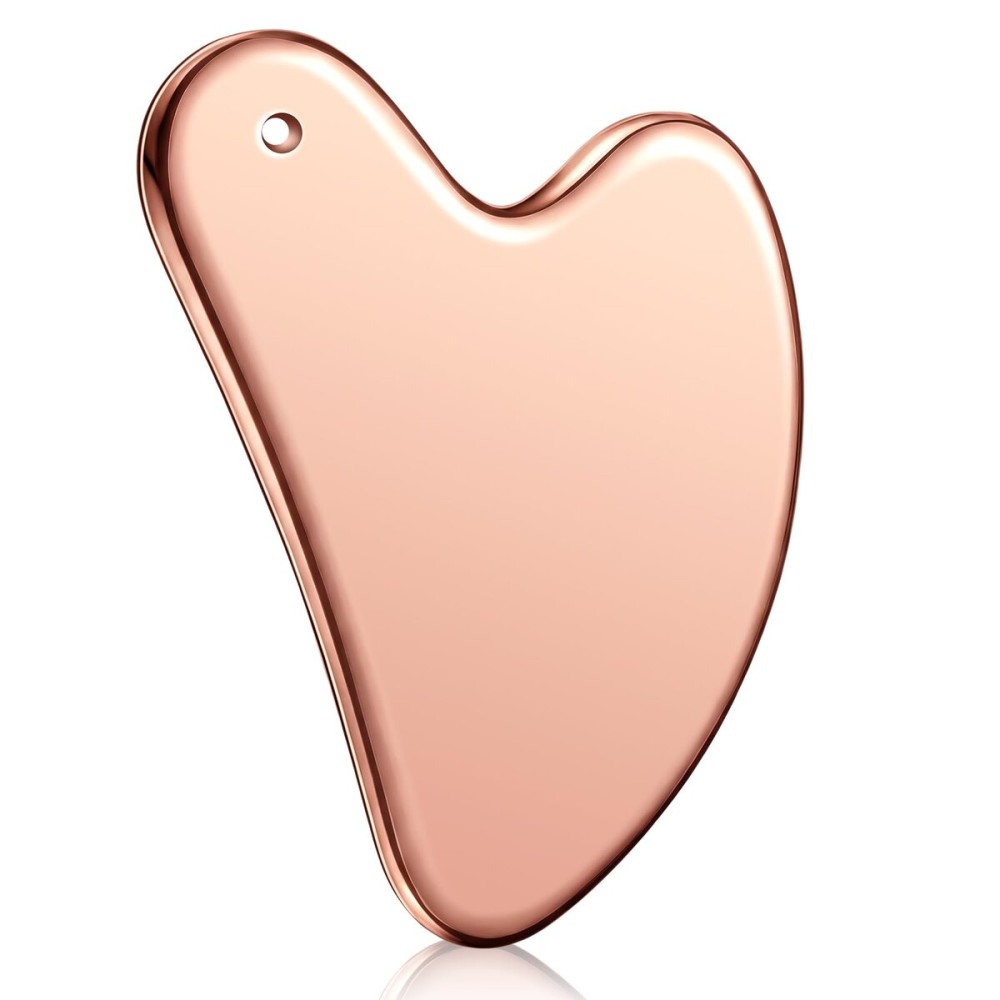 Nuanchu Stainless Steel Gua Sha Facial Tools Metal Guasha Tool for Face Body Jawline Shaper, Double Chin Reducer, Puffiness Reducing, Lymphatic Drainage Massager Skin Care Gift with Pouch(Pink)