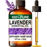 KUKKA Lavender Essential Oils - 4 Fl Oz - for Hair, Skin, Diffuser, Aromatherapy & DIY Soap Making Scent
