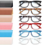 NOVIVON Reading Glasses +3.0 with 6 Cases - Blue Light Blocking Readers for Women & Men, Computer eye glasses, Cheaters